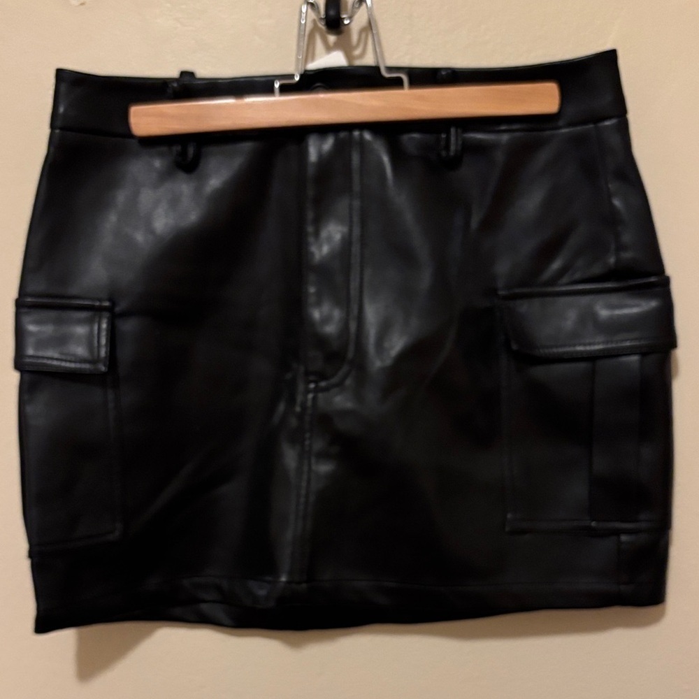 Windsor Black Faux Leather Mini Skirt